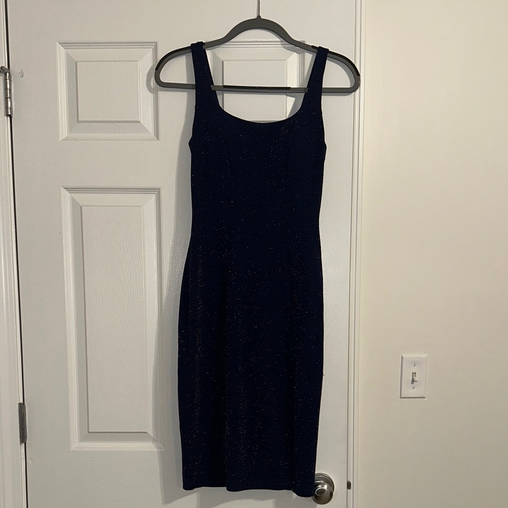 Sparkle Navy Sleeveless Dress